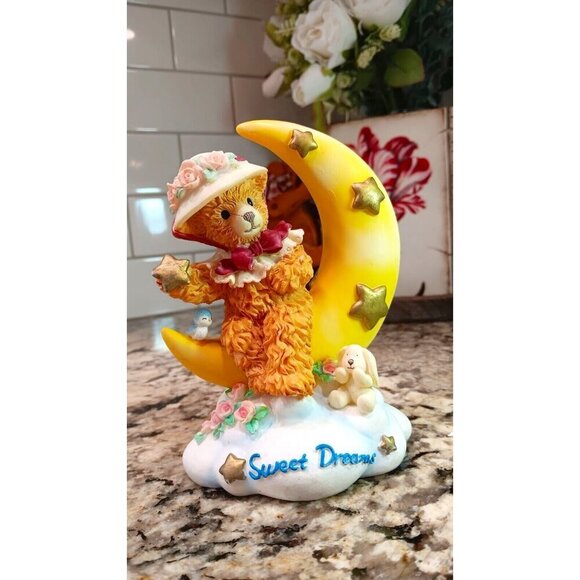 Bainbridge Bears Collection Figurine Faye “Sweet Dreams” Half Moon Teddy Stars - Picture 1 of 9